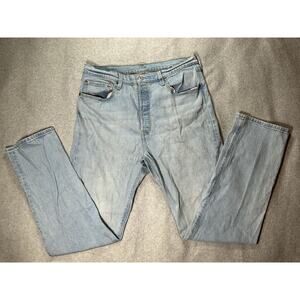 Levis 501 Jeans Women W33 L32 Button Fly Light Blue Denim Slight Taper